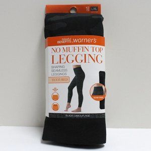 Size L/XL Women's No Muffin Top Shaping Seamless Leggings in Black Camouflage